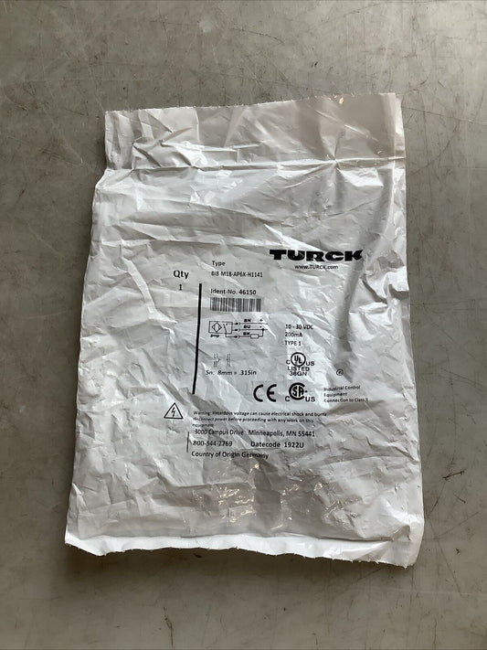 TURCK BI8-M18-AP6X-H1141 46150 INDUCTIVE PROXIMITY SENSOR U3S