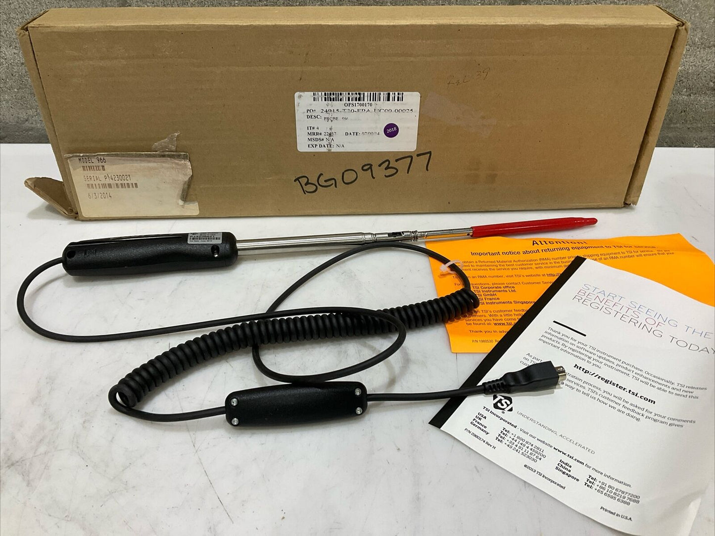 TSI 966 P14230021 THERMOANEMOMETER ARTICULATED PROBE S8M