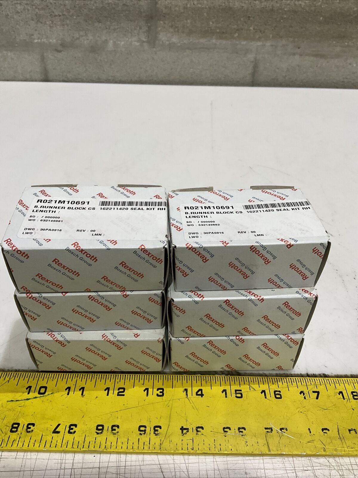 REXROTH R021M10691 LINEAR RUNNER BLOCK LOT OF 6 U3S