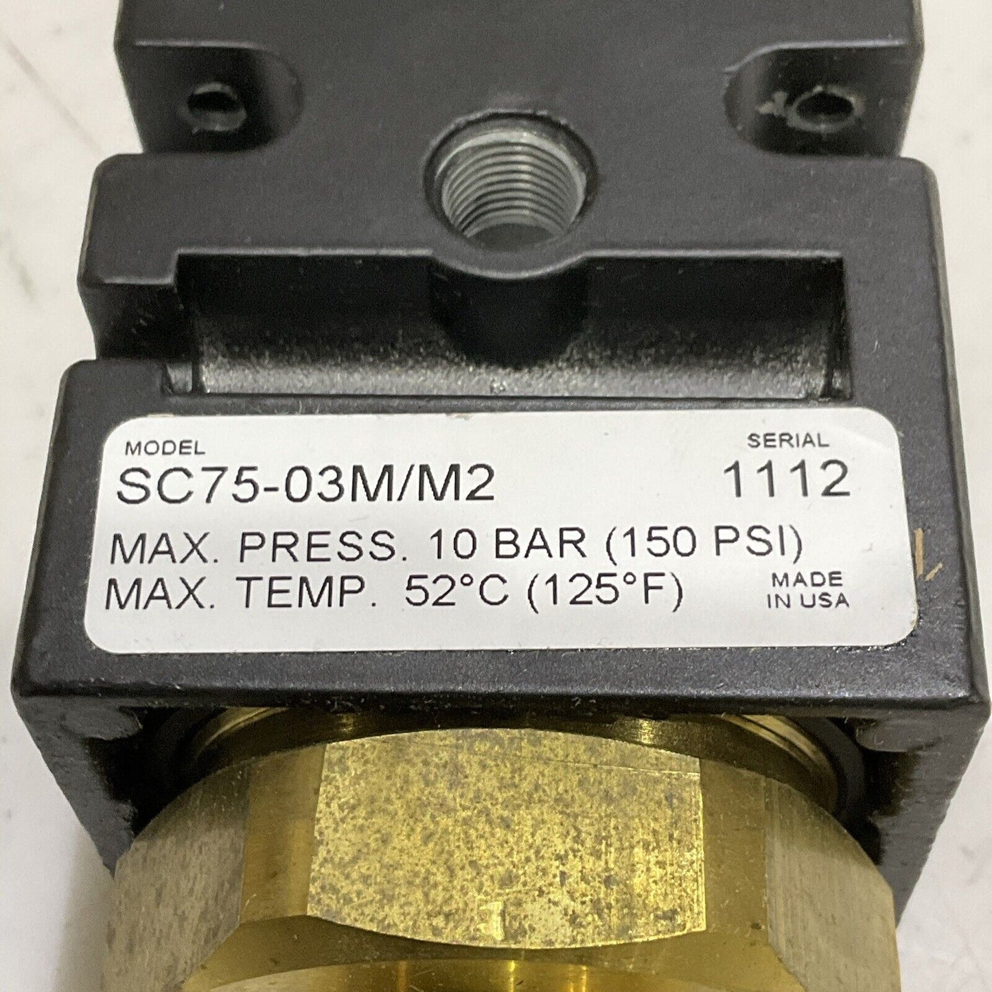 PARKER SC75-03M/M2 COMBINATION DUMP VALVE 145 PSI 3/8” SIZE U3S