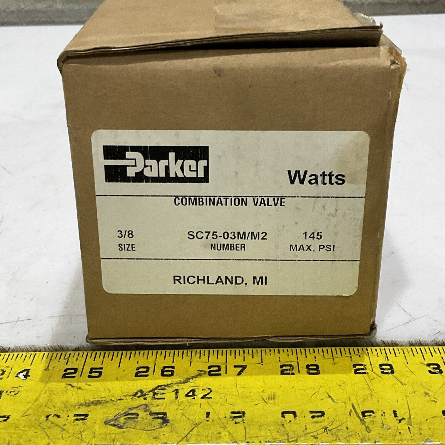 PARKER SC75-03M/M2 COMBINATION DUMP VALVE 145 PSI 3/8” SIZE U3S