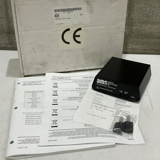AMS RS-232/RS-485 10881111 CONVERTER BOX  SERIES A 9 V 50/60HZ .150A U3S