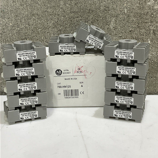 AB ALLEN BRADLEY 700-HN125 RELAY BASE SER A 10A 600V 8-PIN SOCKET LOT OF 12 G7T