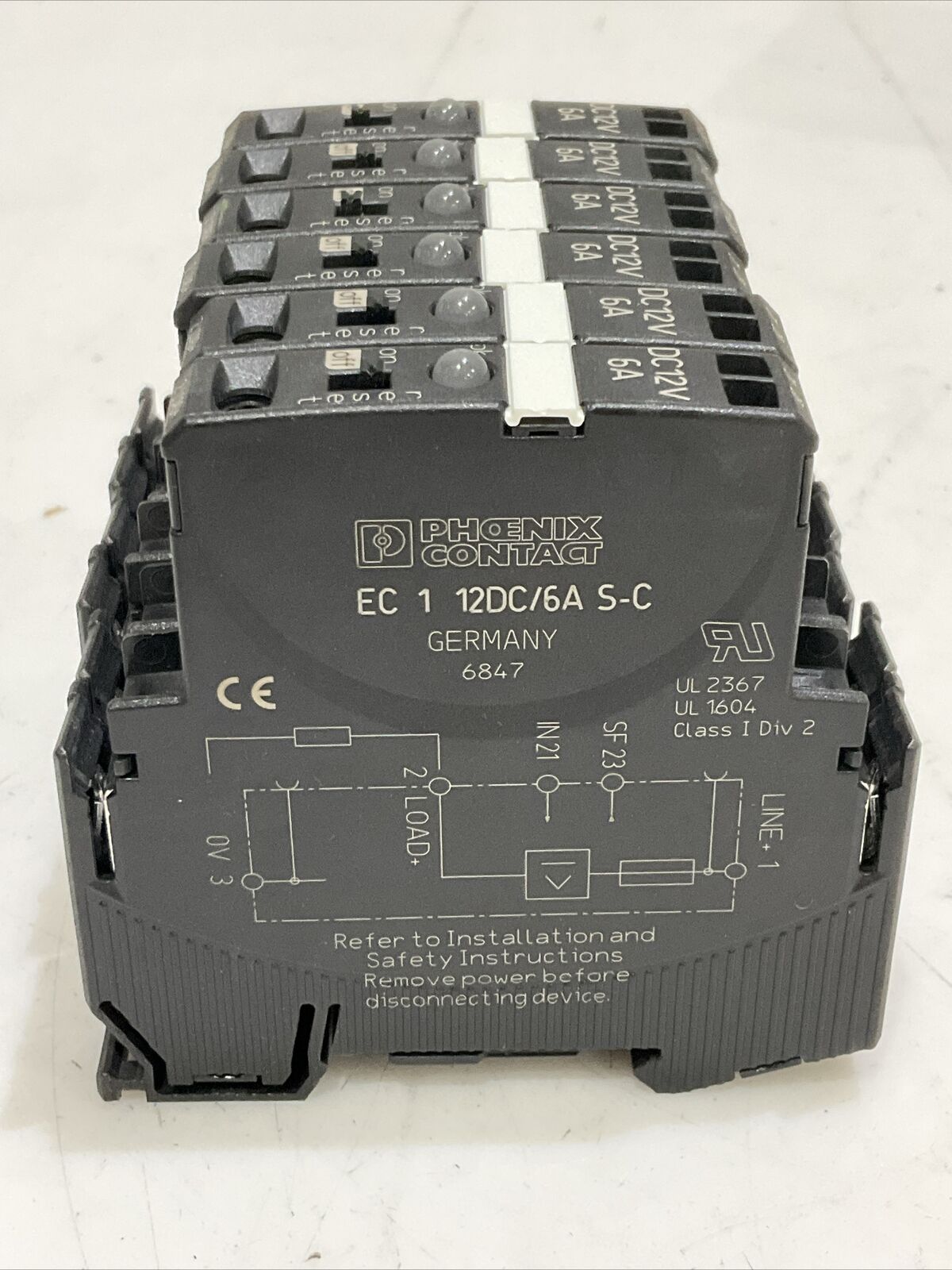 PHOENIX CONTACT EC 1 12DC/6A S-C ELECTRIC CIRCUIT PROTECTOR LOT OF 6 G7T