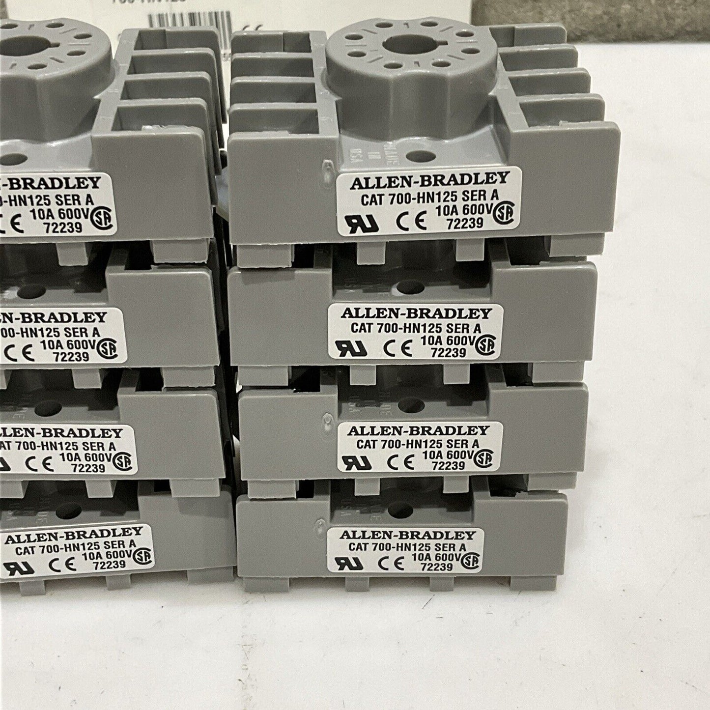 AB ALLEN BRADLEY 700-HN125 RELAY BASE SER A 10A 600V 8-PIN SOCKET LOT OF 12 G7T