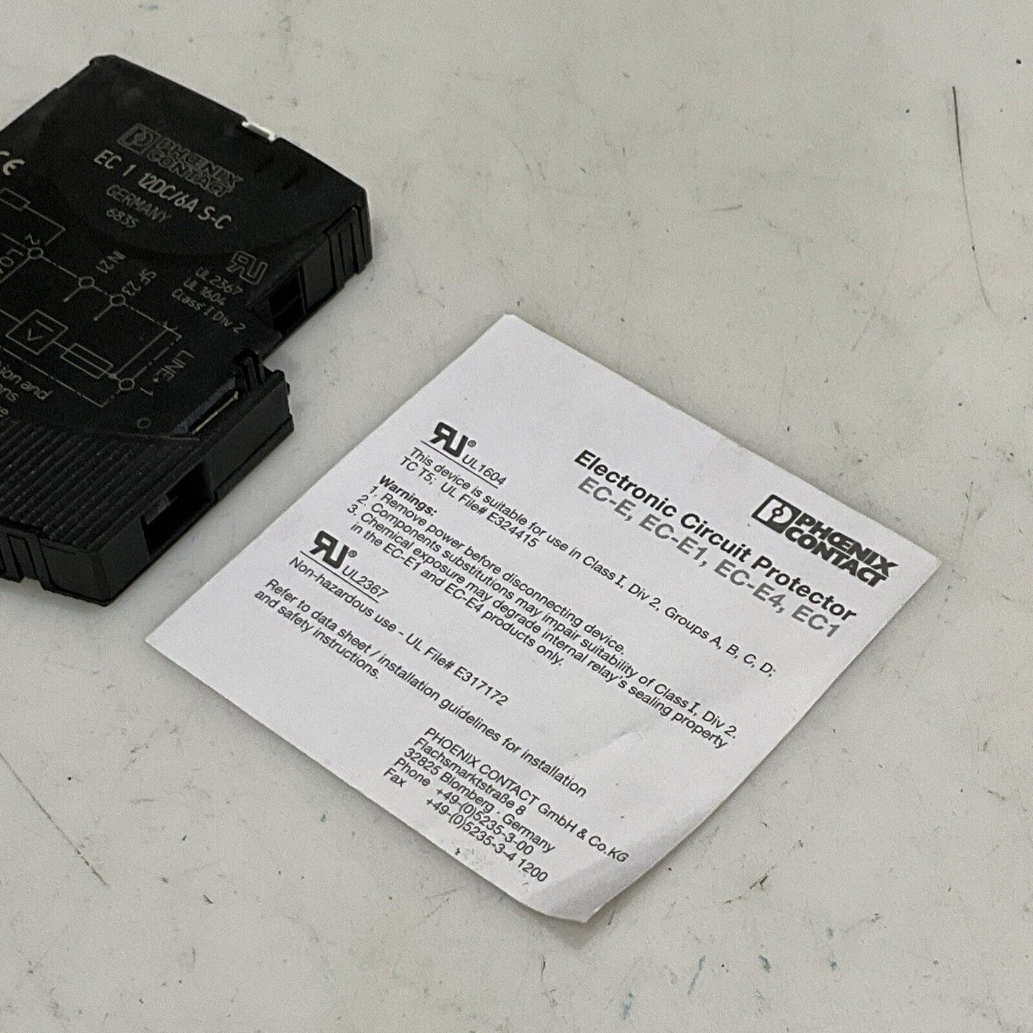 PHOENIX CONTACT EC 1 12DC/6A S-C ELECTRIC CIRCUIT PROTECTOR G7T