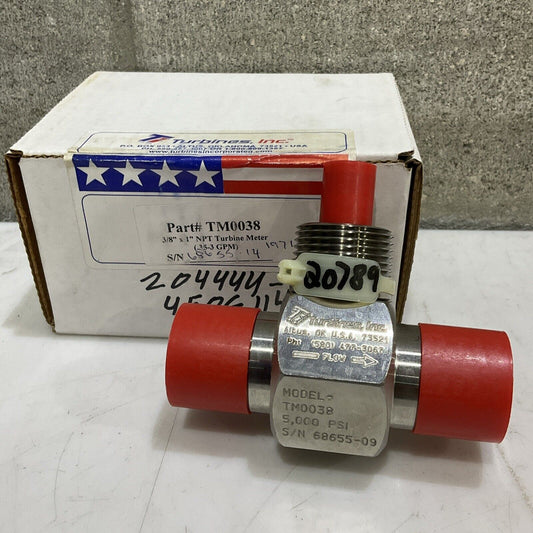TURBINES INC TM0038 TURBINE METER  3/8" X 1" 5000PSI .35-3 GPM G7T