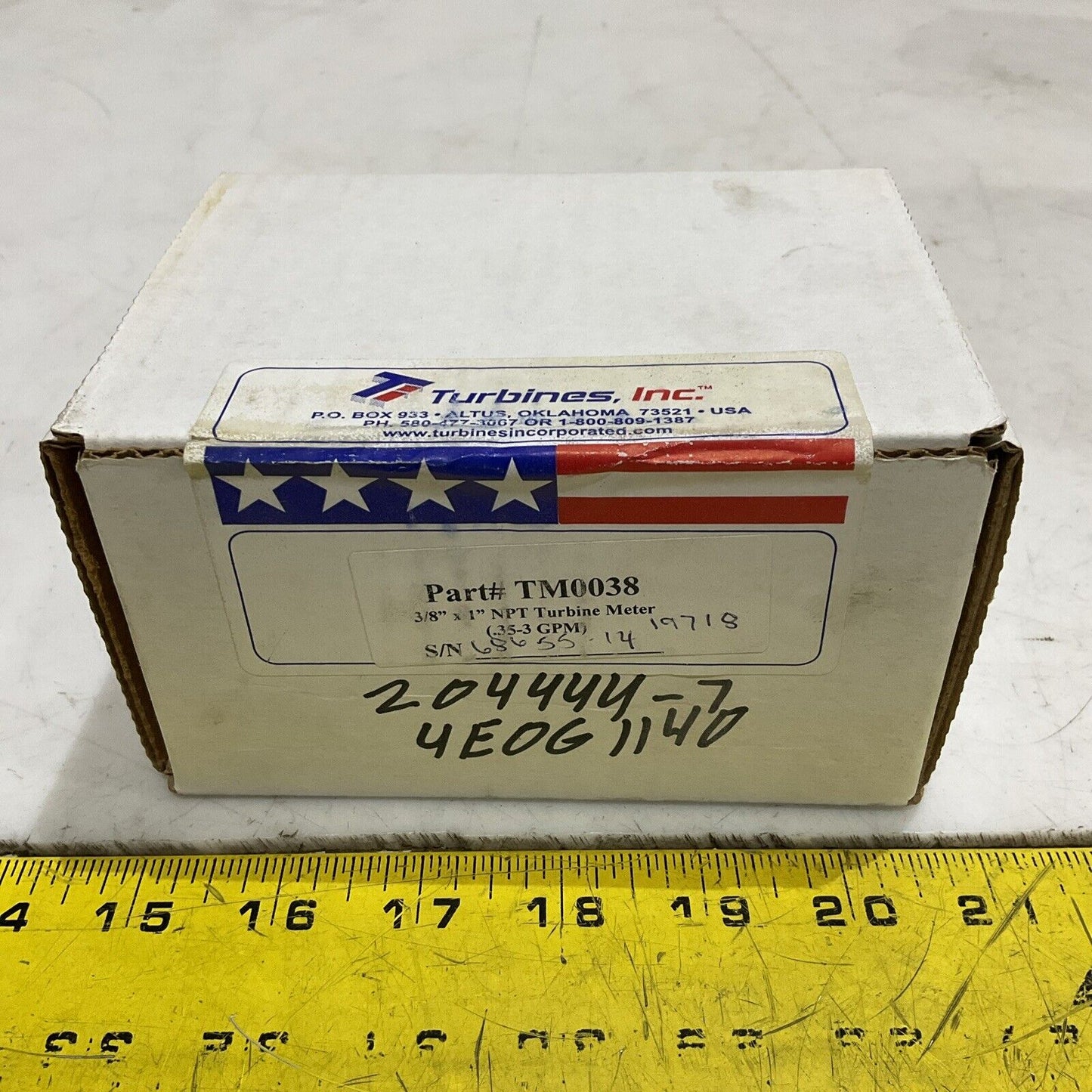 TURBINES INC TM0038 TURBINE METER  3/8" X 1" 5000PSI .35-3 GPM G7T