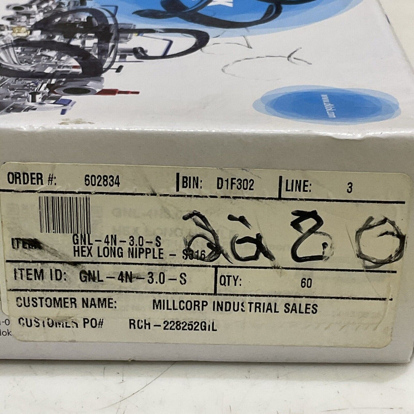 DK-LOK GNL-4N-3.0-S HEX LONG NIPPLE MALE 1/4 X 3.0 SS  S316 LOT OF 40 G7T