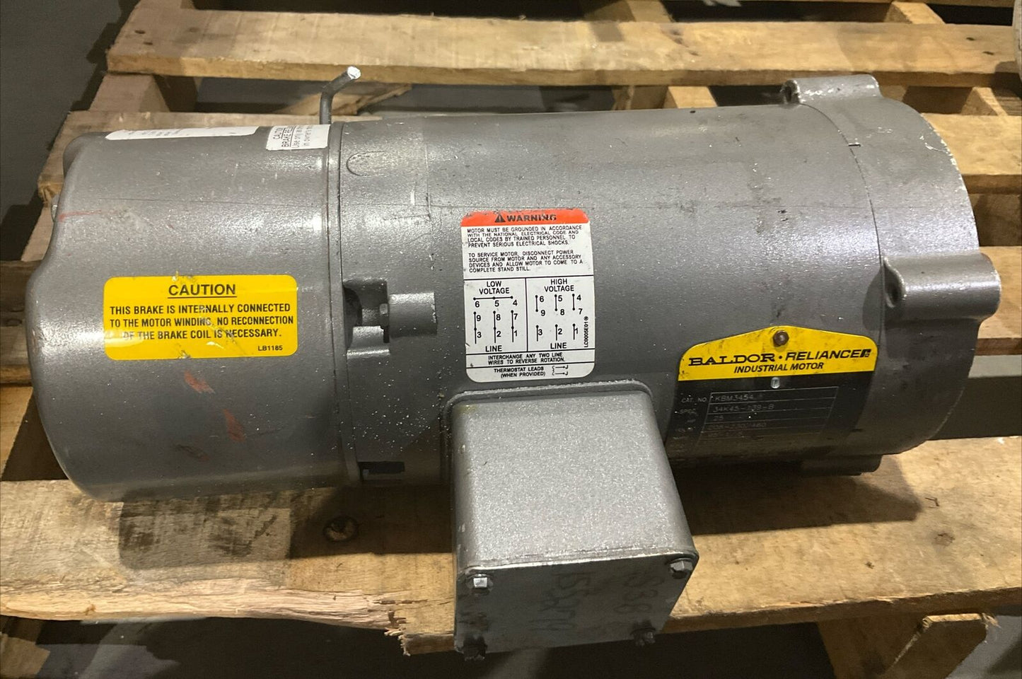 BALDOR RELIANCE KBM3454 .25HP INDUSTRIAL MOTOR W STEARNS 1048BK6101BP BRAKE  U4M