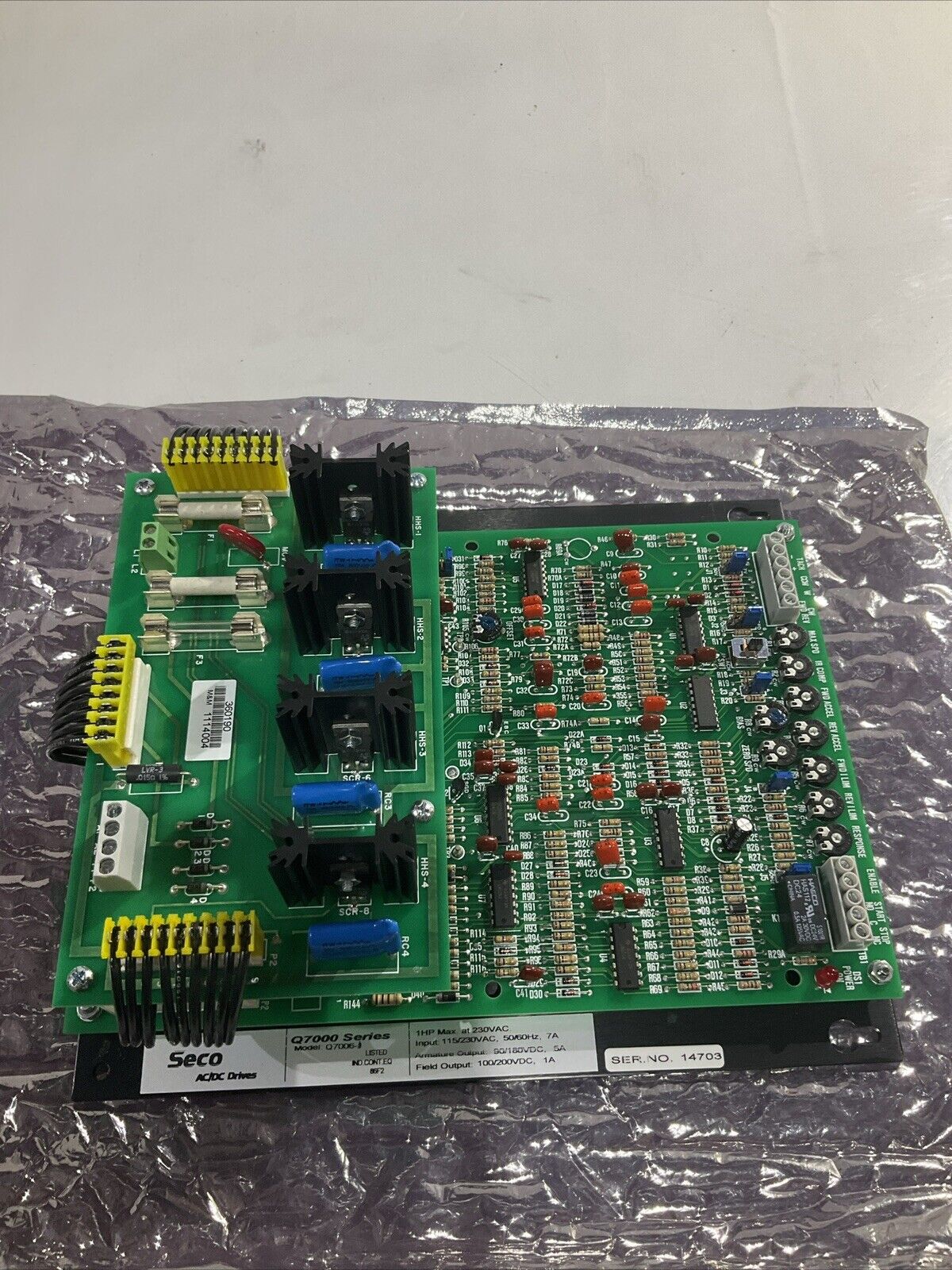 SECO AC/DC DRIVES SERIES Q7006 1HP MAX 230VAC U3S