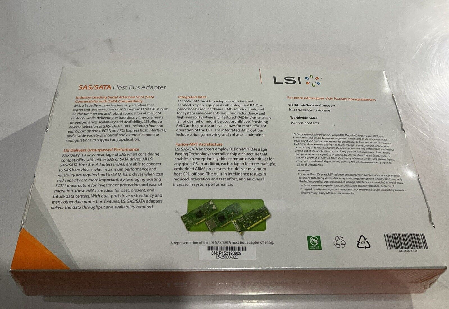 LSI SAS3081E 163K526H01  SAS/SATA HOST BUS ADAPTER  U3S