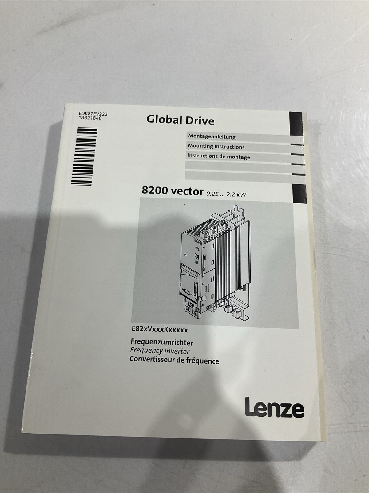 LENZE E82EV152K2C FREQUENCY INVENTER BASE CONTROLLER EMC FILTER  U3S