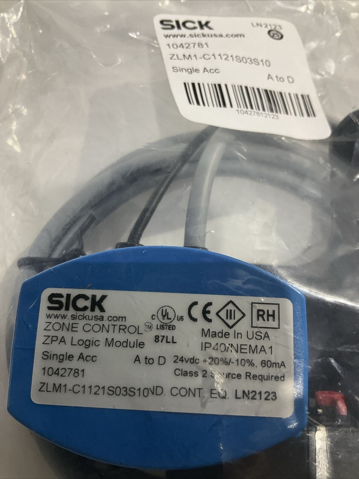 SICK 1042781 ZONE CONTROL ZPA LOGIC MODULE LOT OF 3 U3S