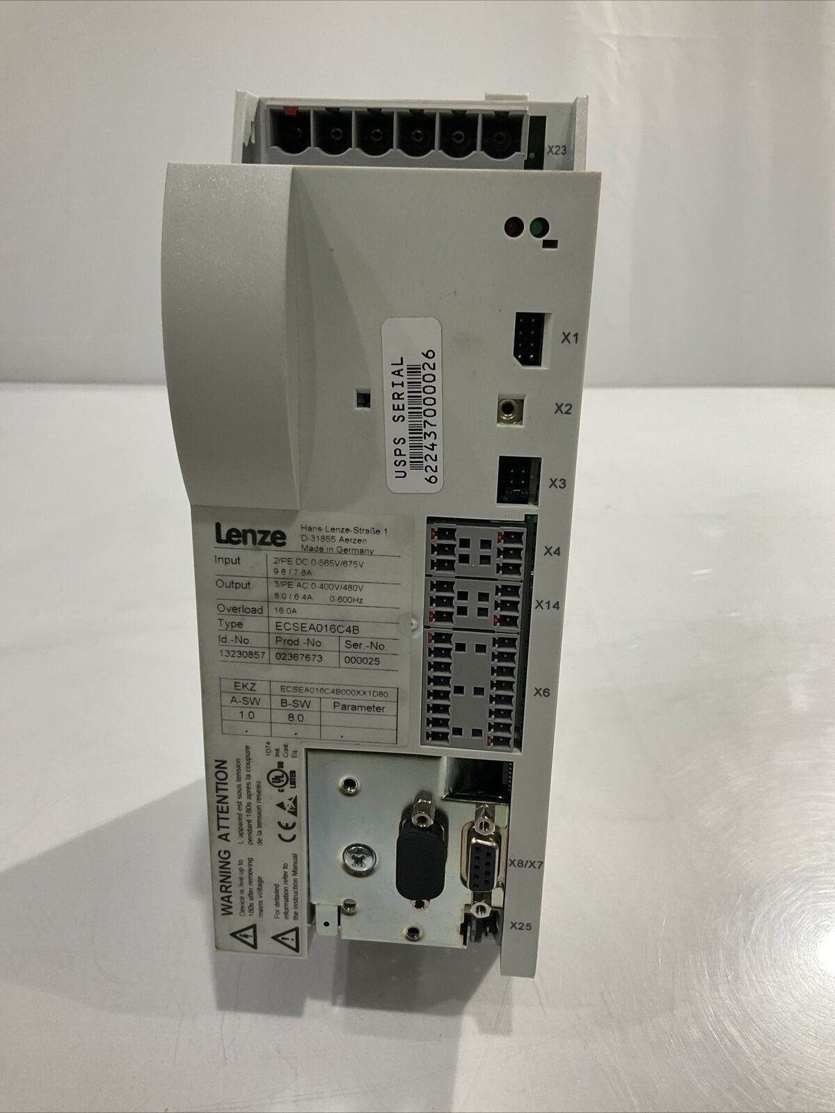 LENZE ECSEA016C4B SERVO DRIVE MOTOR CONTROLLER INVERTER U3S