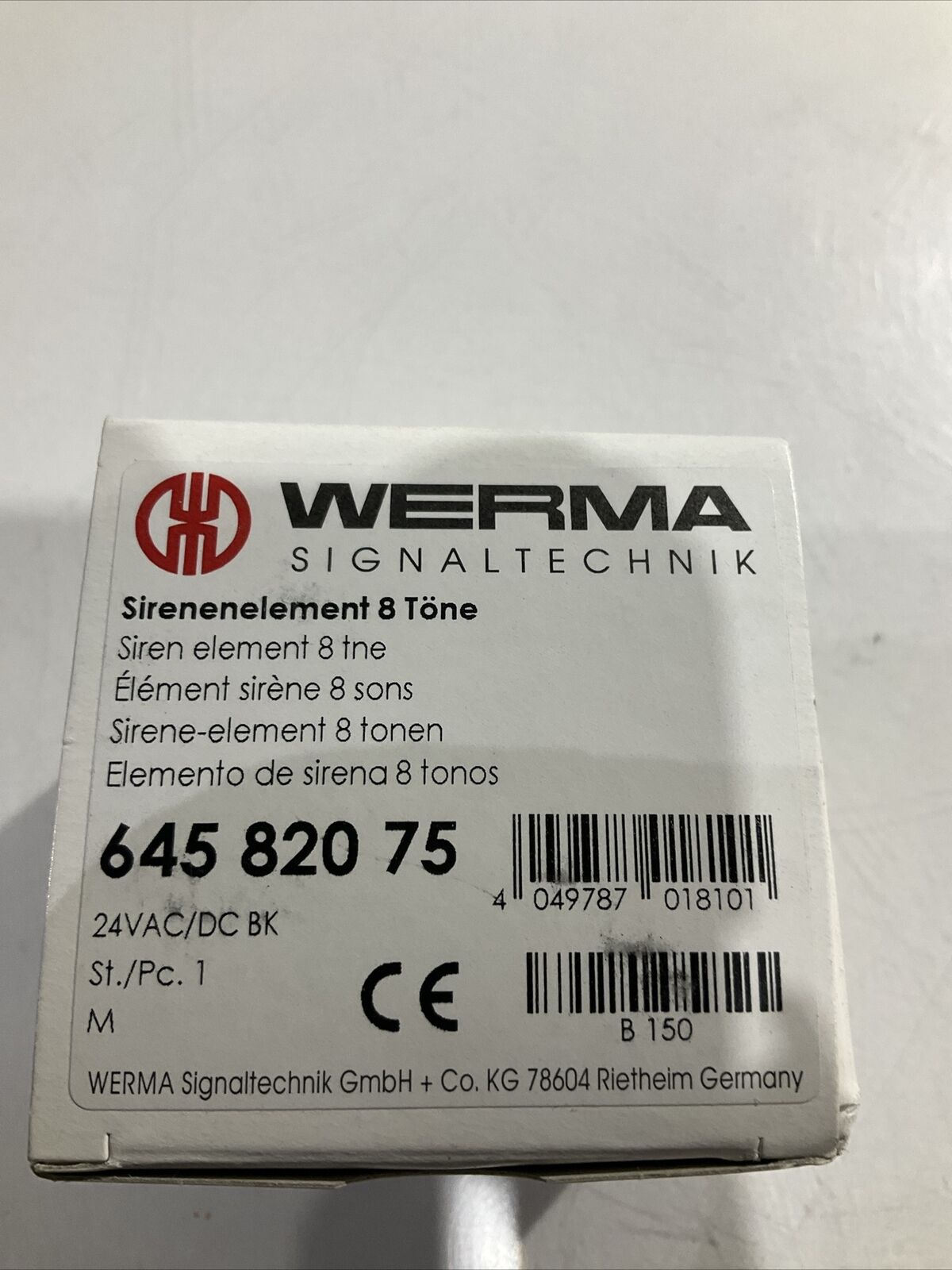 WERMA 64528075 SIREN ELEMENT 8 ADJUSTABLE 24V U3S