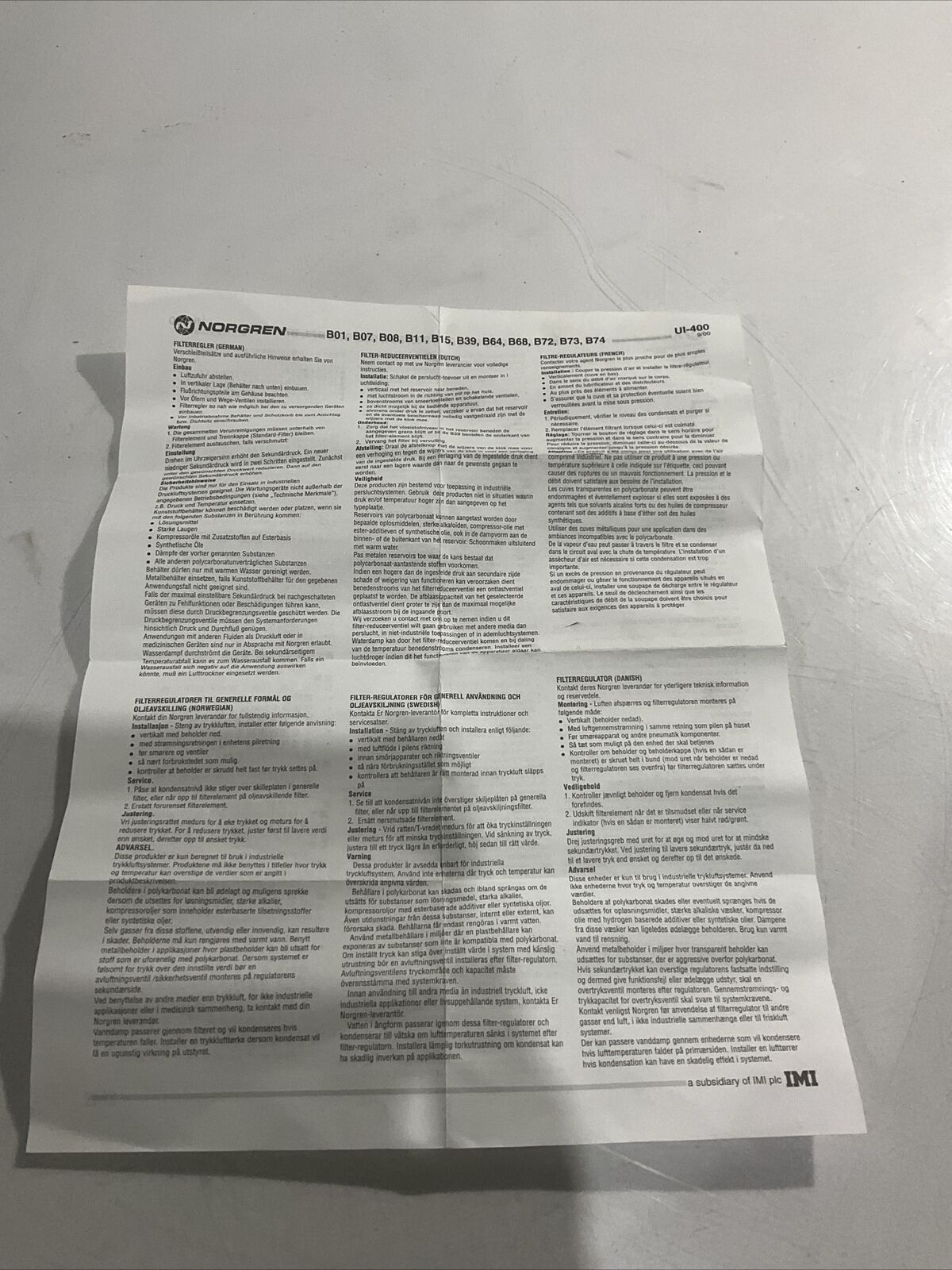 NORGREN  B72G-3AK-QW3-RMG PNEUMATIC FILTER/ REGULATOR 150 PSIG U3S
