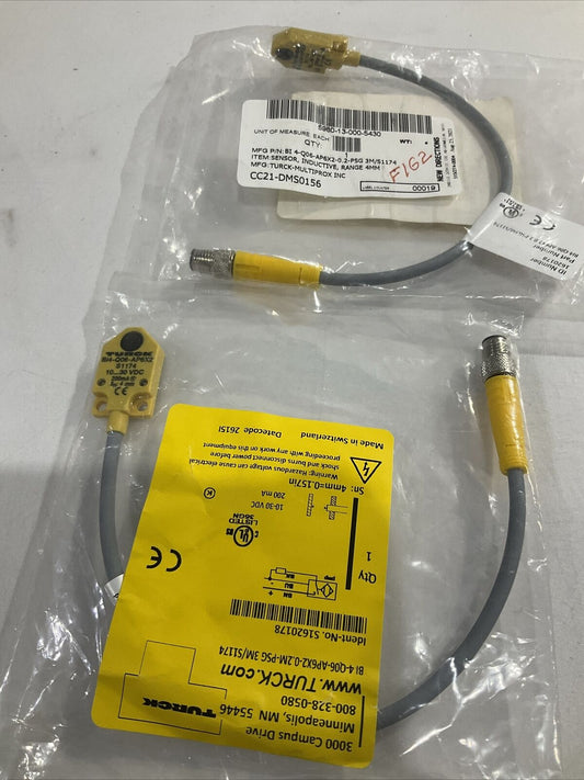 TURCK BI4-Q06-AP6X2-0.02M-PSG 3M/S1174 SENSOR  INDUCTIVE 4MM LOT OF 2 U3S