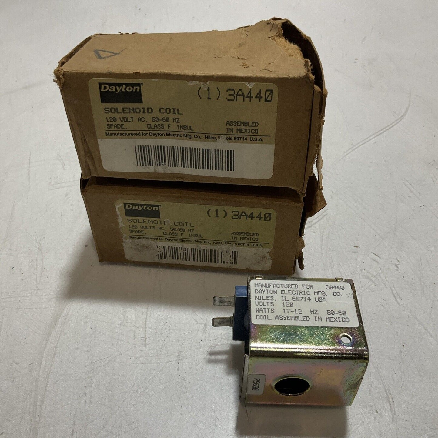 DAYTON  3A440  SOLENOID COIL  120V  LOT OF 2  U3S