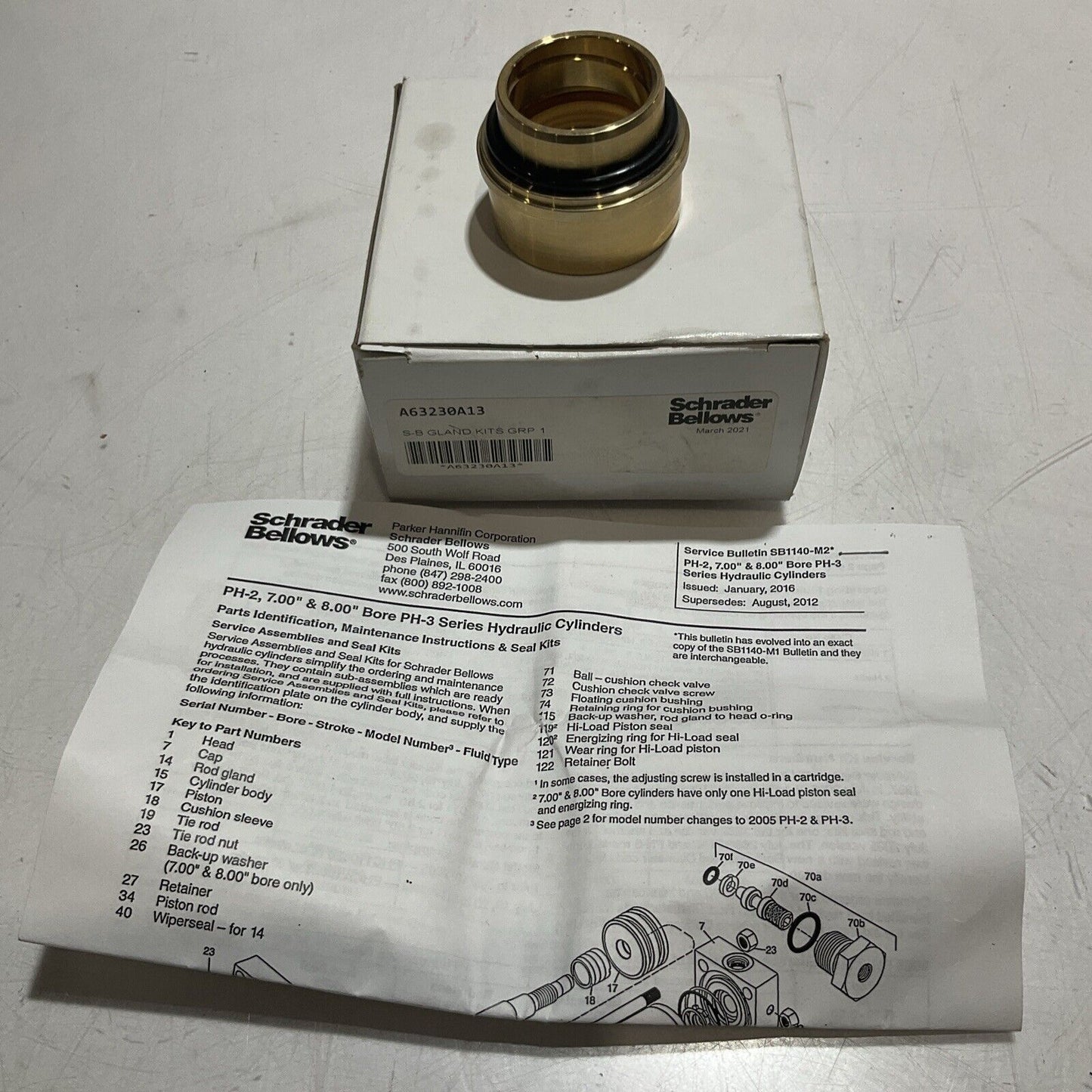 SCHRADER  BELLOWS  A63230A13 SB GLAND KITS  GRP 1  U3S