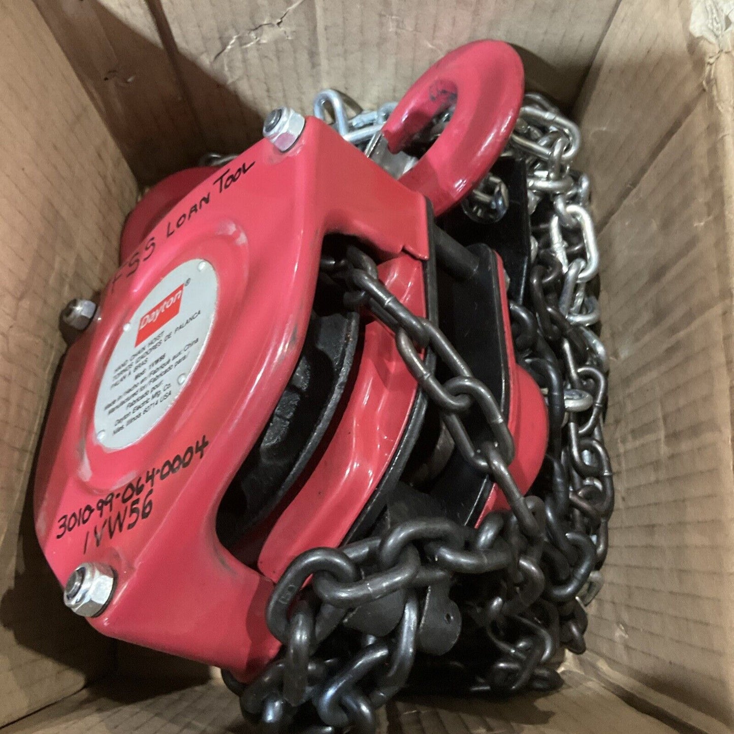 DAYTON  1VW56  1TON MANUAL  HAND CHAIN HOIST  U3S