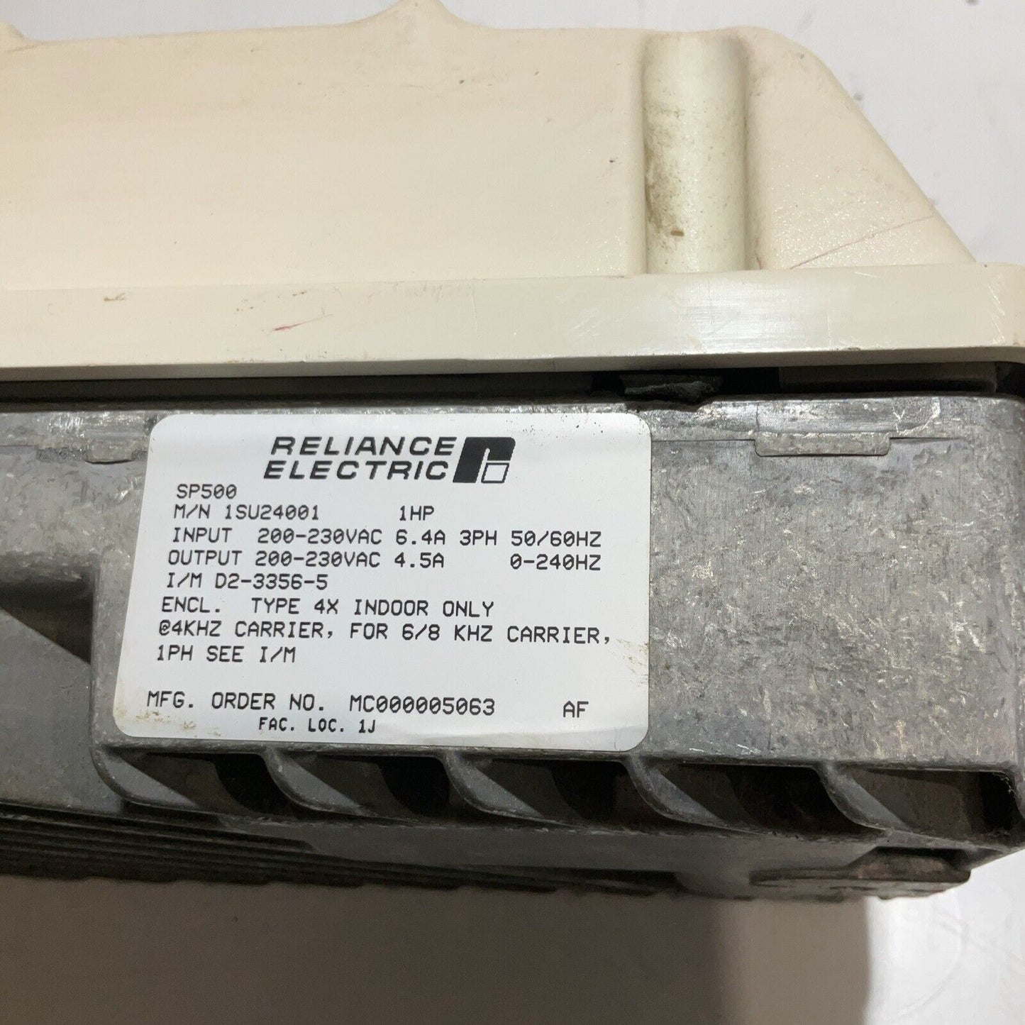 RELIANCE 1SU24001 1HP ELECTRIC SP500 EASY CLEAN PLUS  ARM SPEED VS DRIVE U3S