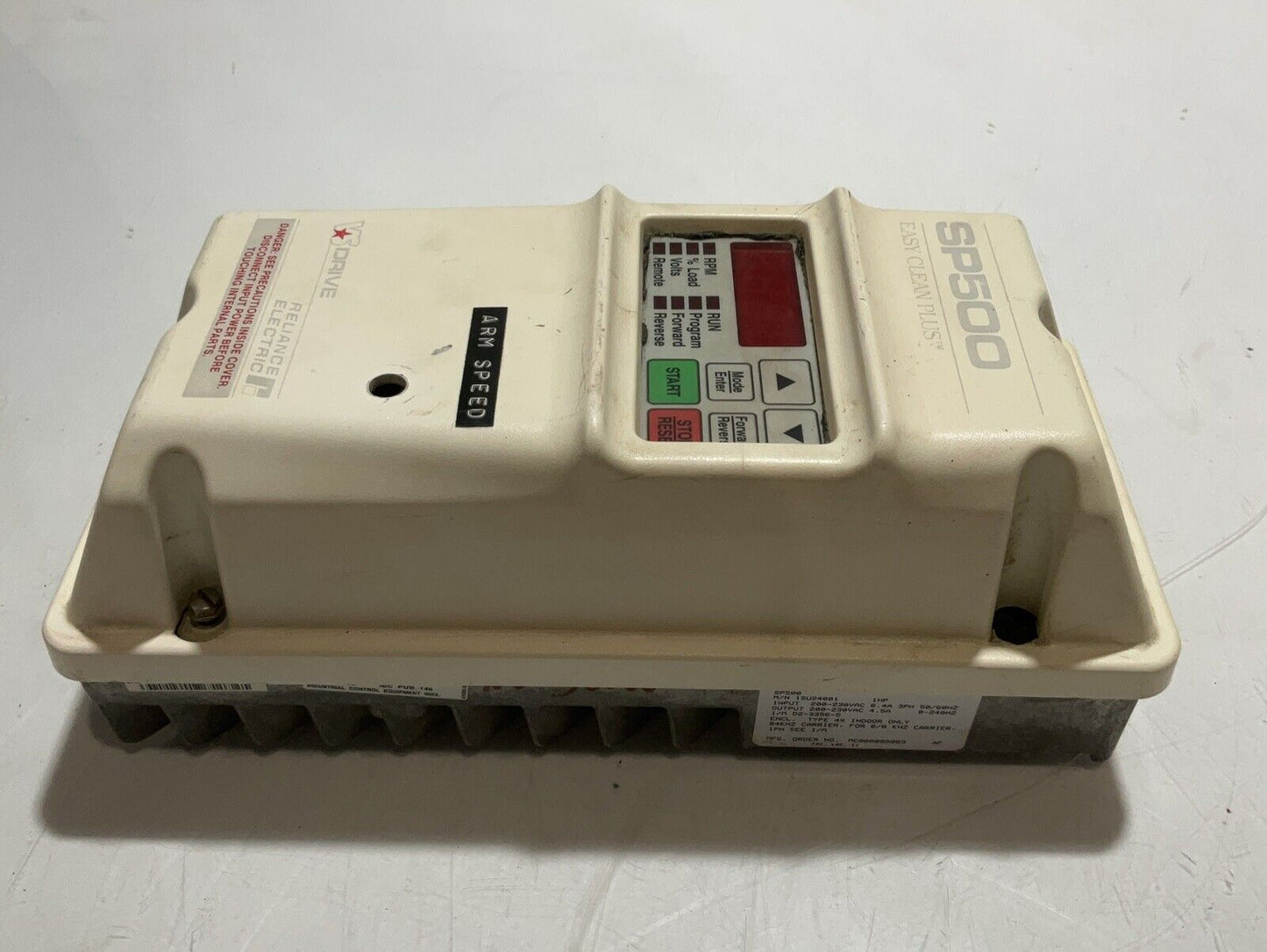 RELIANCE 1SU24001 1HP ELECTRIC SP500 EASY CLEAN PLUS  ARM SPEED VS DRIVE U3S