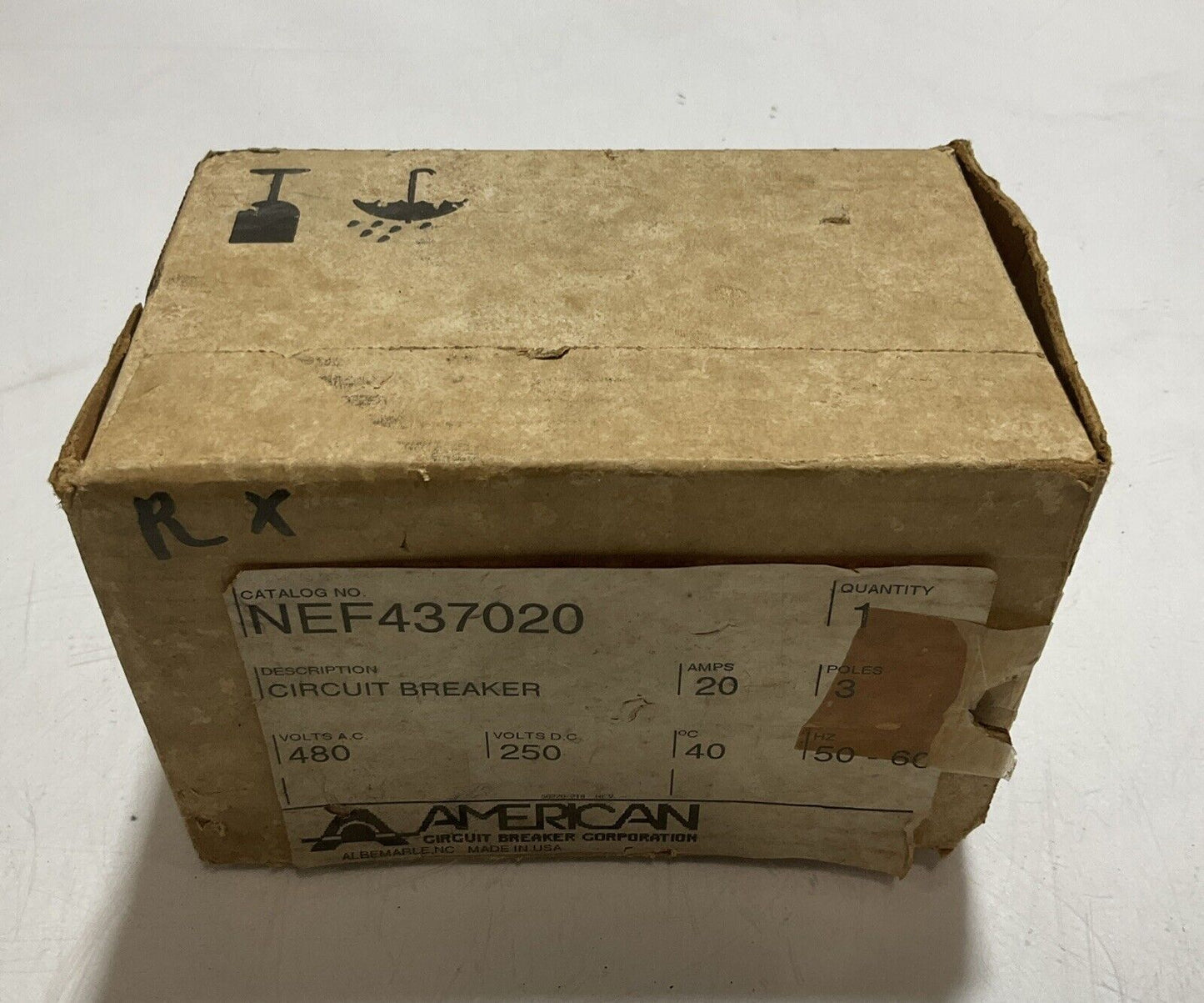 AMERICAN  NEF437020 20A CIRCUIT BREAKER 3POLES  250VOLTS  DC  U3S