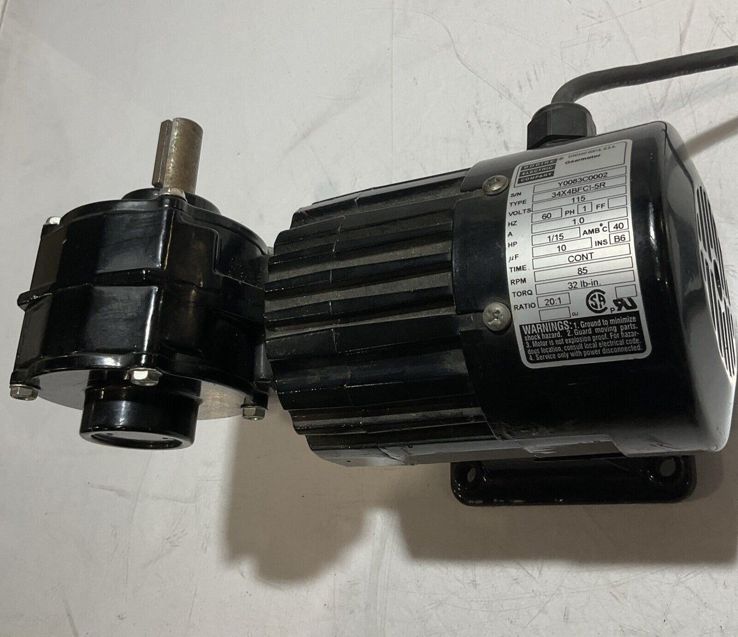 BODINE  ELECTRIC  COMPAN  34X4BFCI-5R  GEARMOTOR  U3S