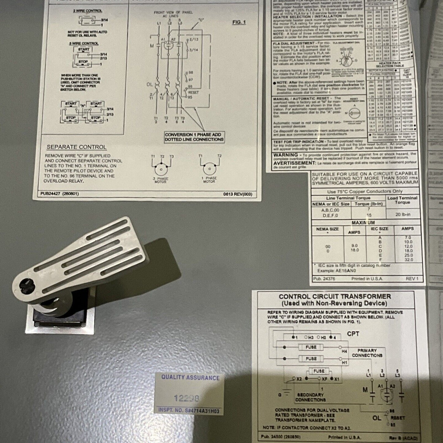 EATON ECN0701CCA CONTROL CIRCUIT TRANSFORMER 222