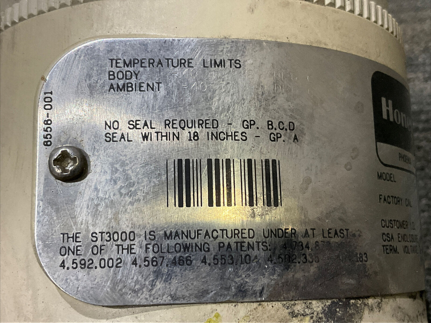 HONEYWELL STD120-E1H-00000-MB.S2.F1D3-5137 ST3000 SMART PRESSURE TRANSMITTER 222