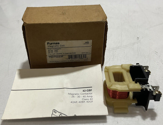 FURNAS 75D70233F  MAGNETIC COIL VOLTAGE MODEL F CONTACTOR 120V 60HZ U3S