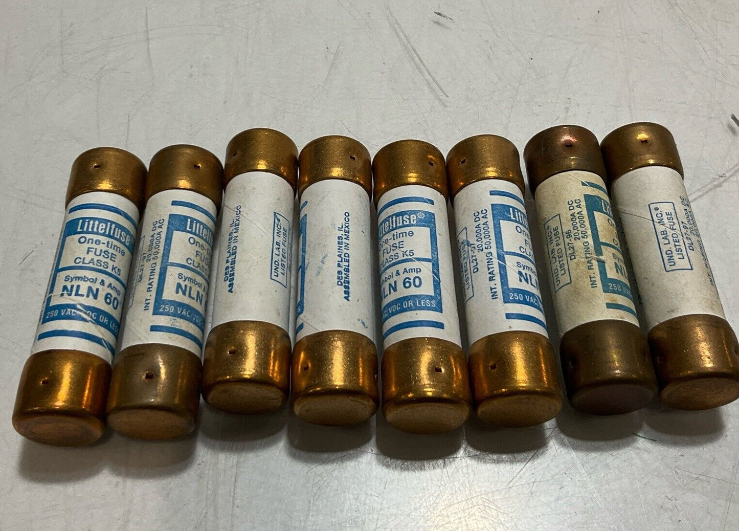 LITTELFUSE  NLN 60  CLASS  K5 ONE-TIME FUSE LOT OF 8 U3S