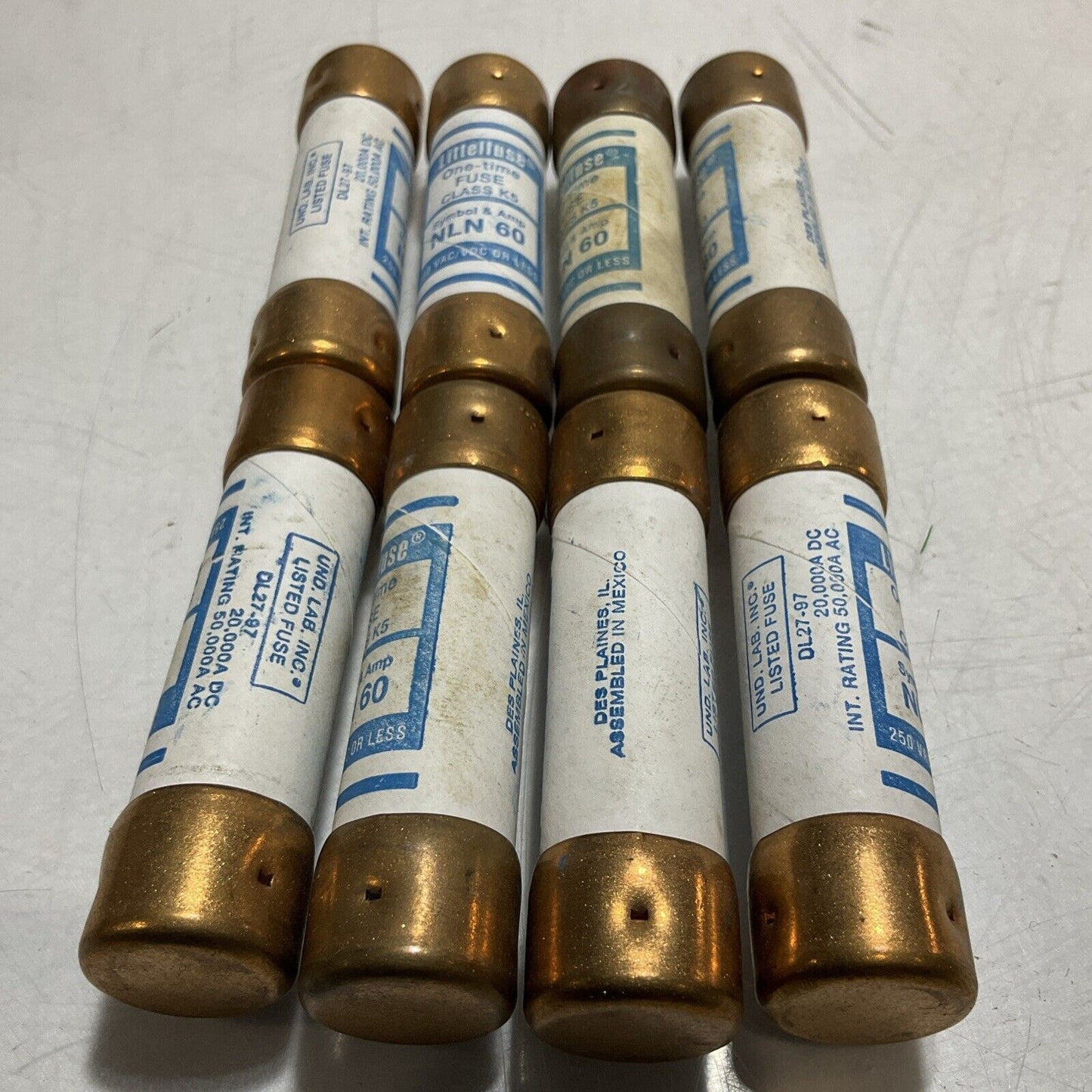LITTELFUSE  NLN 60  CLASS  K5 ONE-TIME FUSE LOT OF 8 U3S
