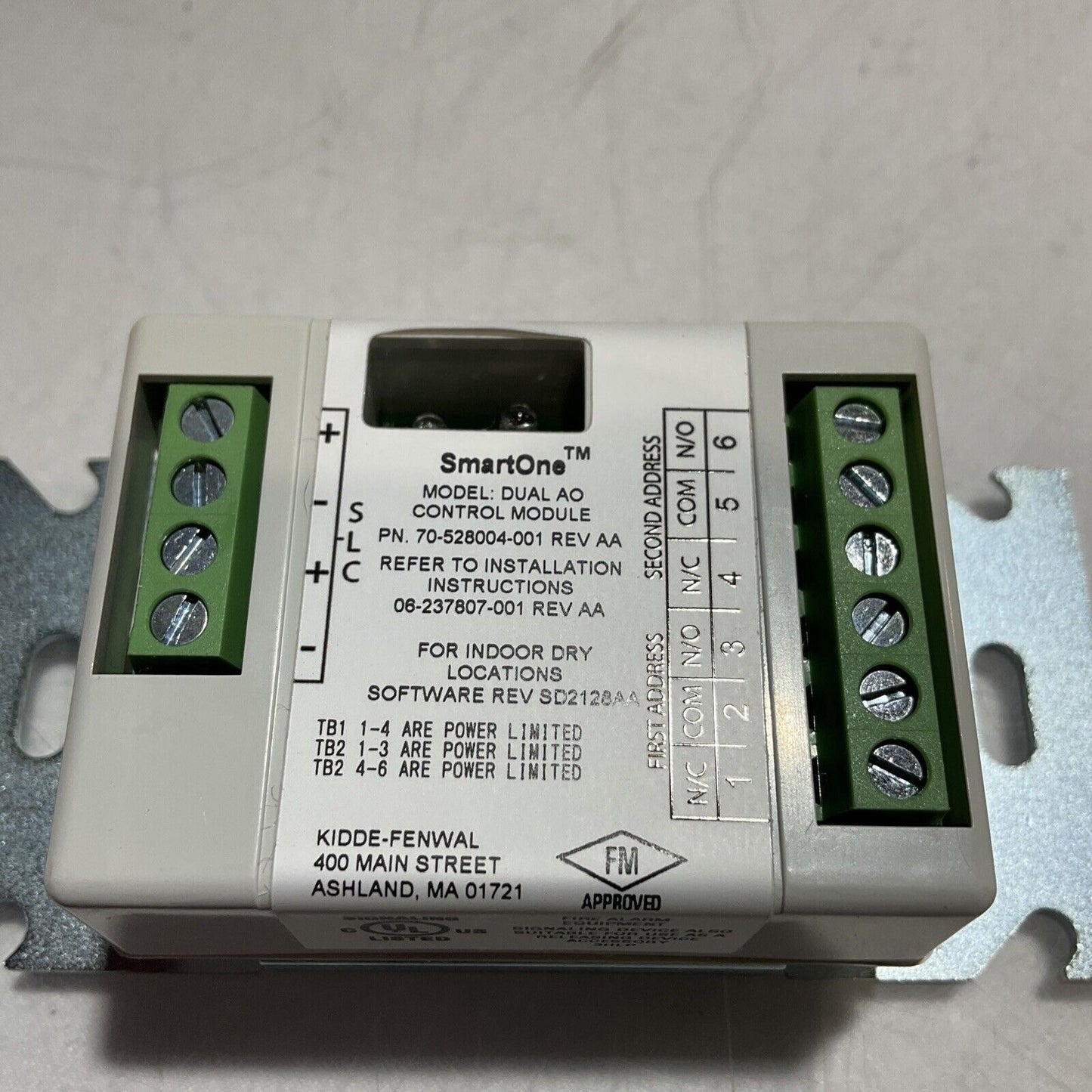 KIDDE  FIRE SYSTEM 70-528004-001 DUAL ADDRESSABLE RELAY OUTPUT DEVICE F8L