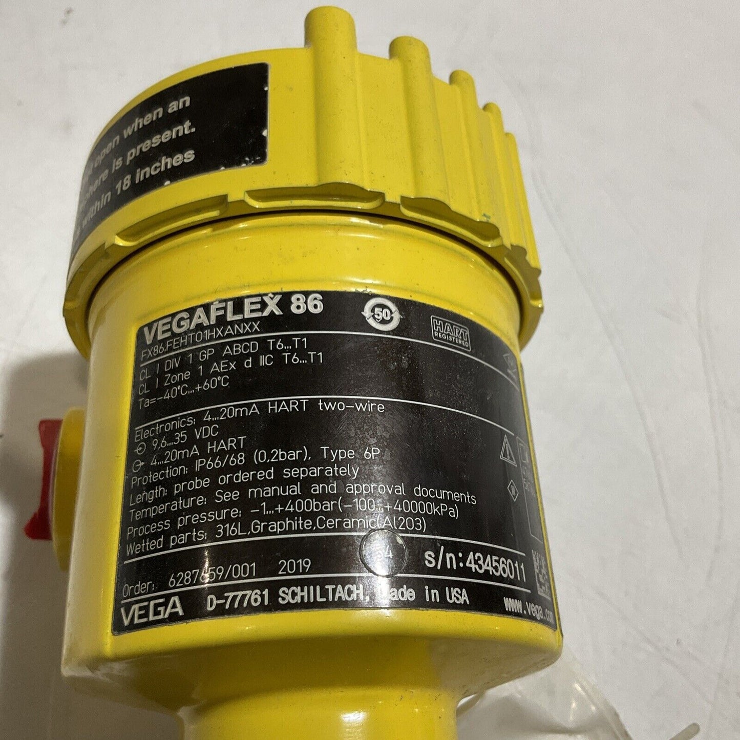 VEGAFLEX86 FX86.FETO1HXANXX LEVEL SENSOR U3S