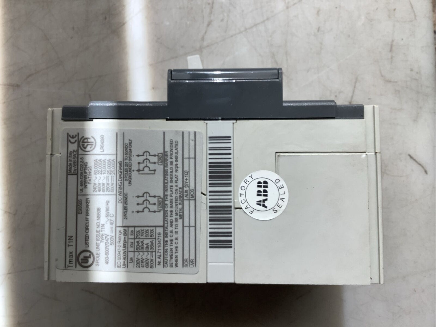 ABB SACE TMAX T1N CIRCUIT BREAKER 40A 3P U3S