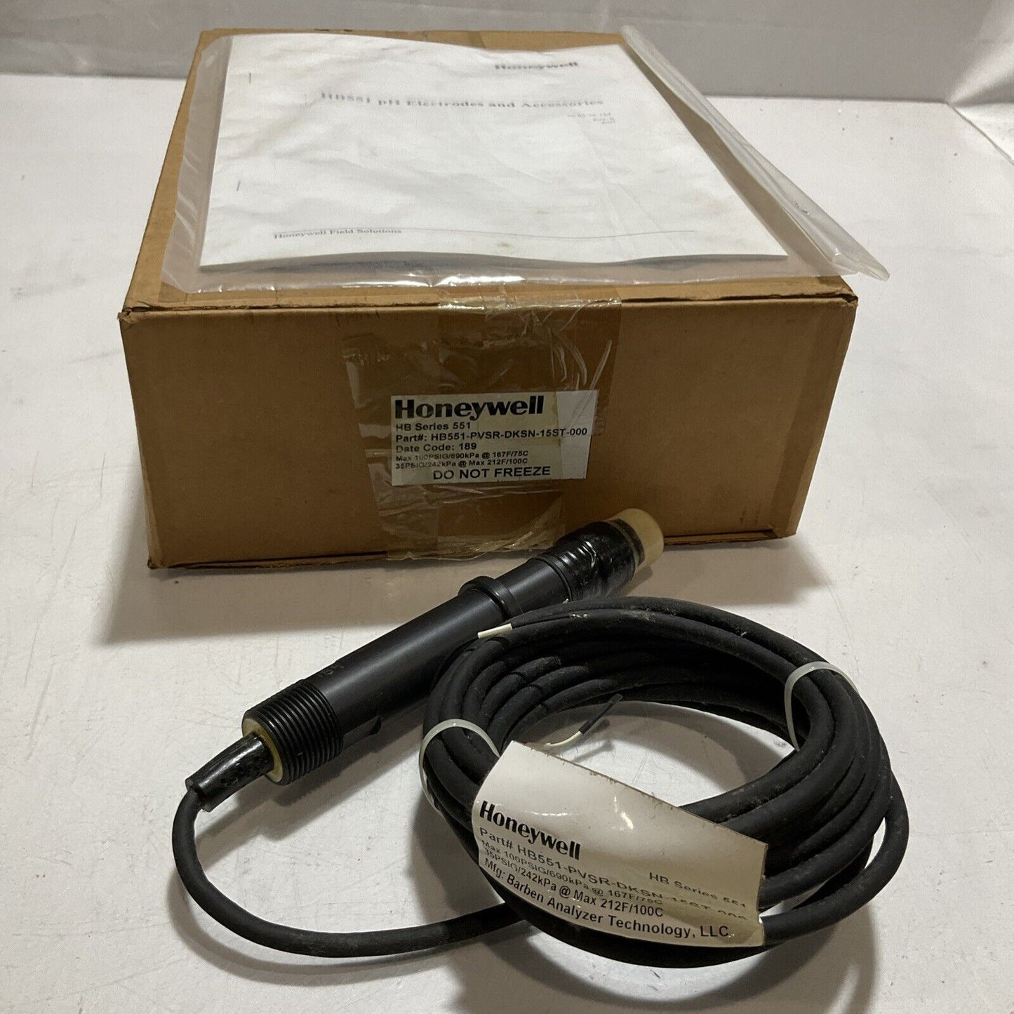 HONEYWELL HB551-PVSR-DKSN-15ST-000 QUICK CHANGE HB SENSOR U3S