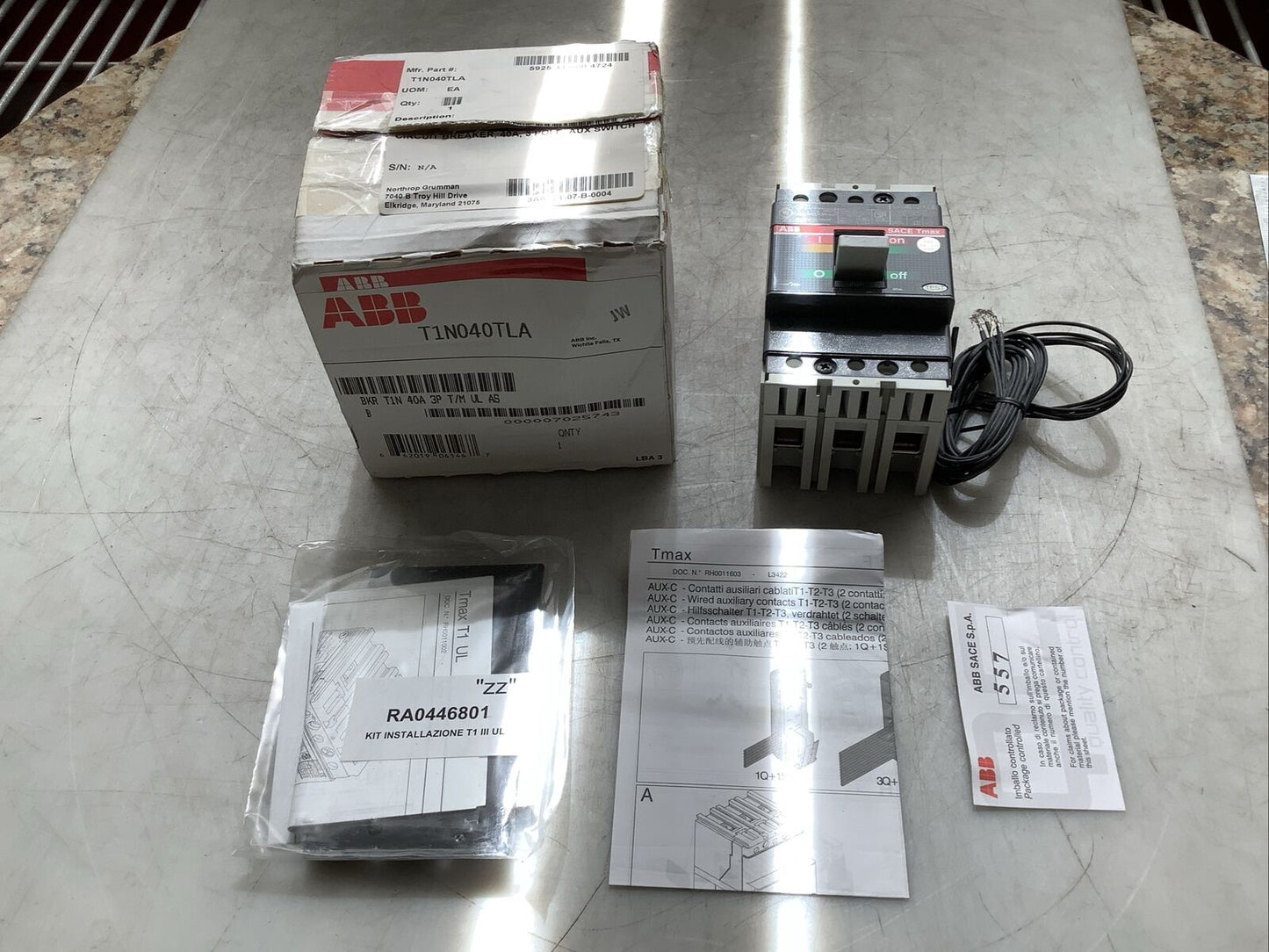 ABB T1N040TLA SACE TMAX T1N CIRCUIT BREAKER 40A 3P U3S