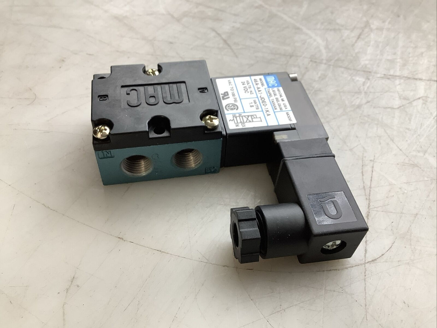 MAC 46A-AA1-JDE0-1KA PNEUMATIC SOLENOID VALVE 24 VDC 1.8 W U3S