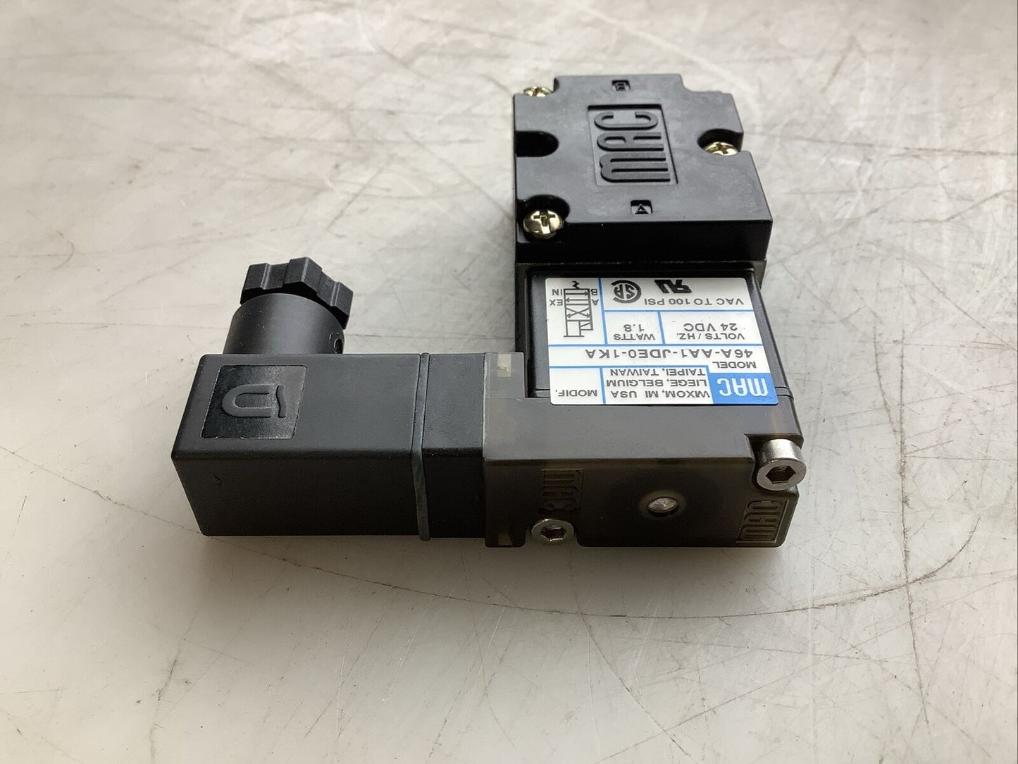 MAC 46A-AA1-JDE0-1KA PNEUMATIC SOLENOID VALVE 24 VDC 1.8 W U3S