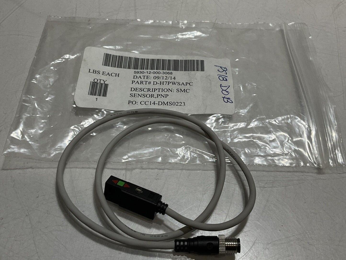 SMC PNEUMATICS D-H7PWSAPC PNEUMATIC CYLINDER SWITCH LOT OF 2 U3S