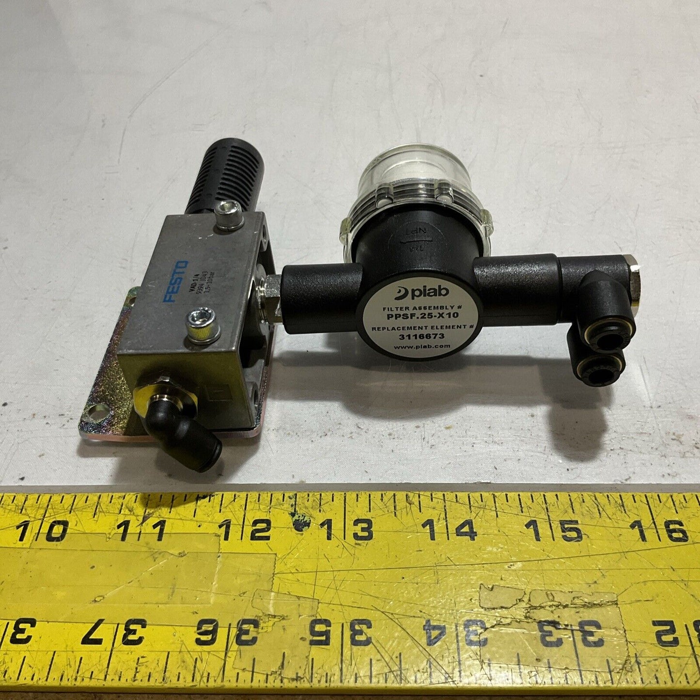 PIAB PPSF.25-X10 VACUUM FILTER ASSEMBLY REPLACEMENT ELEMENT LOT OF 2 U3S