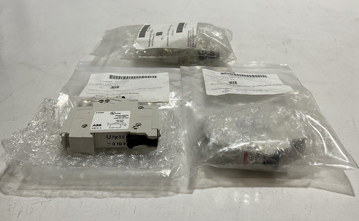 ABB S201U-K3 CIRCUIT BREAKER 240V LOT OF 3 U3S