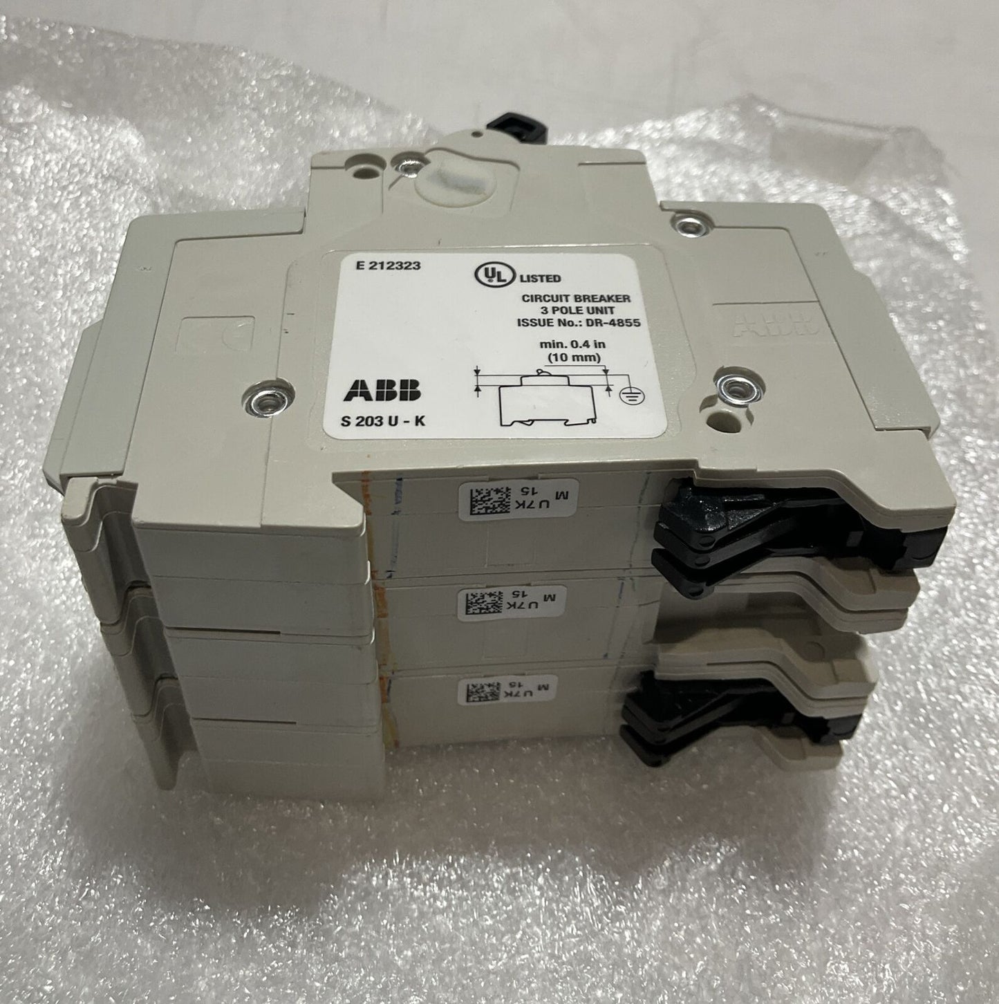 ABB S203U-K15 CIRCUIT BREAKER 15A 240V 3 POLE U3S