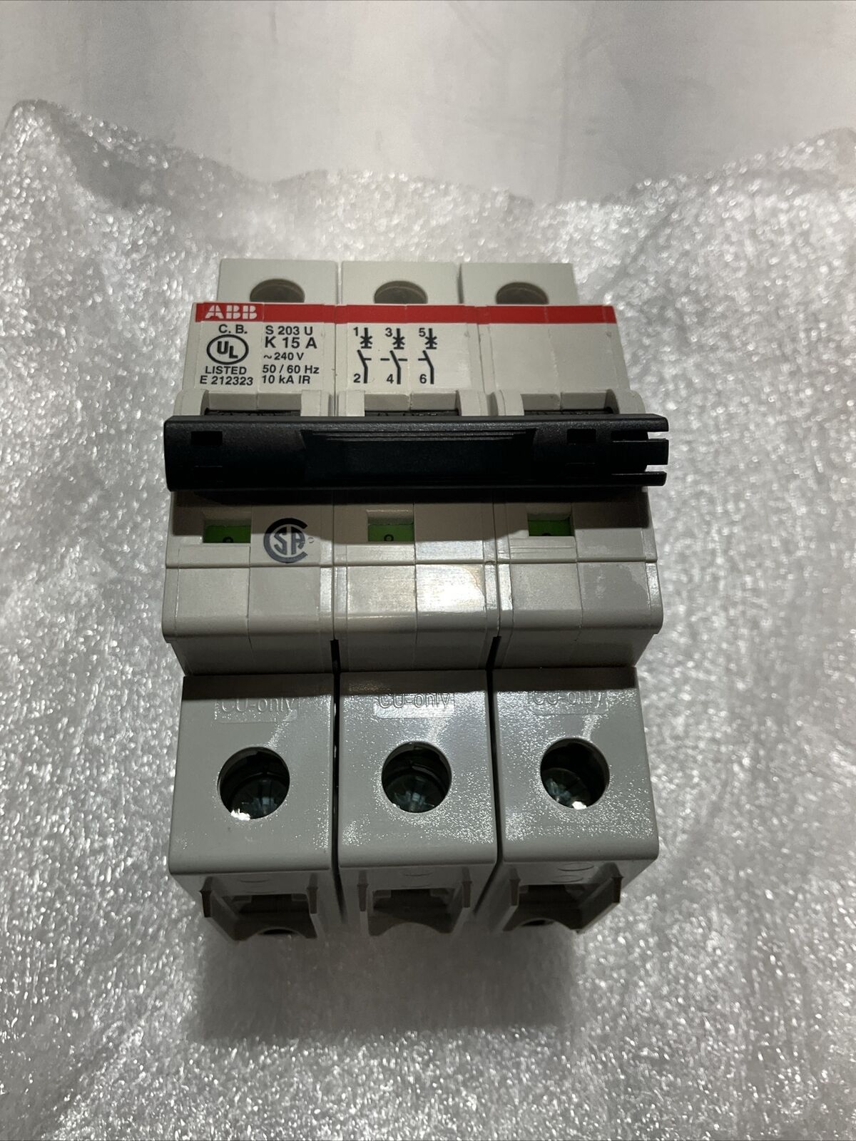 ABB S203U-K15 CIRCUIT BREAKER 15A 240V 3 POLE U3S