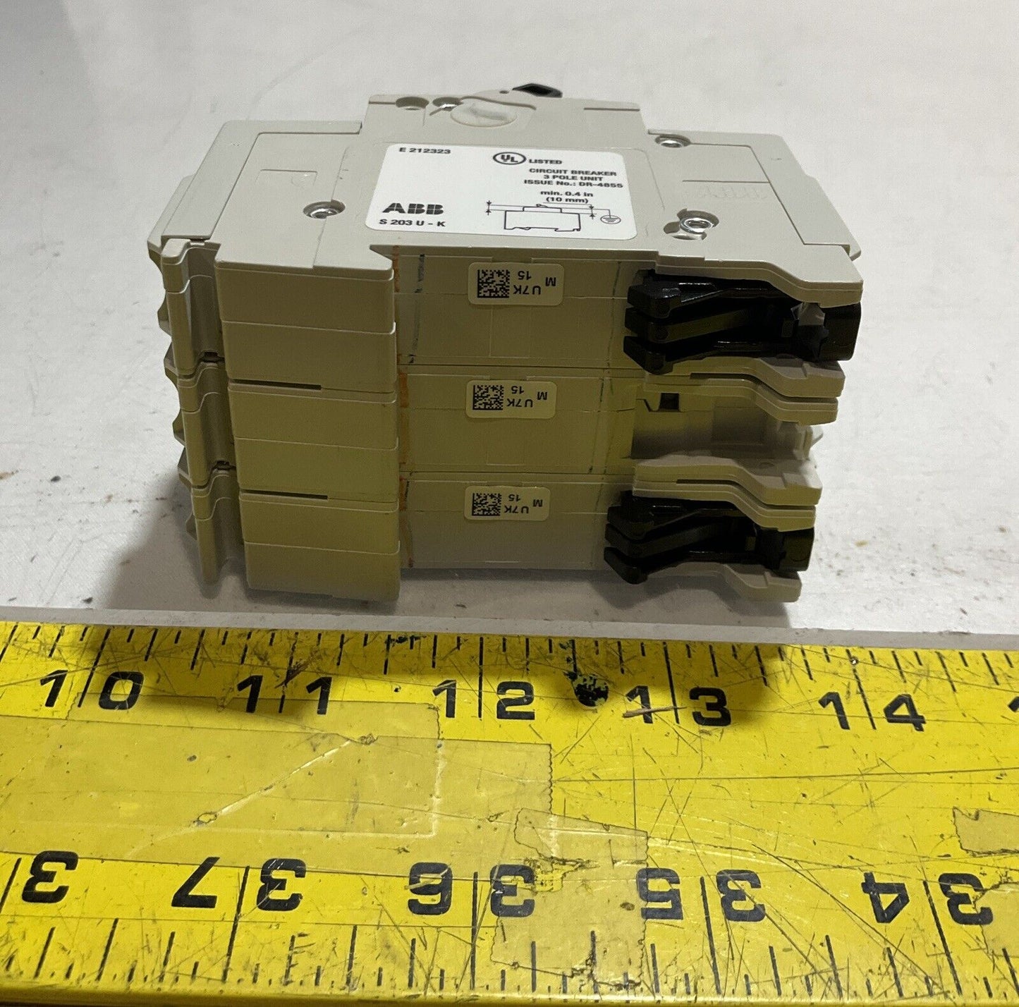 ABB S203U-K15 CIRCUIT BREAKER 15A 240V 3 POLE U3S