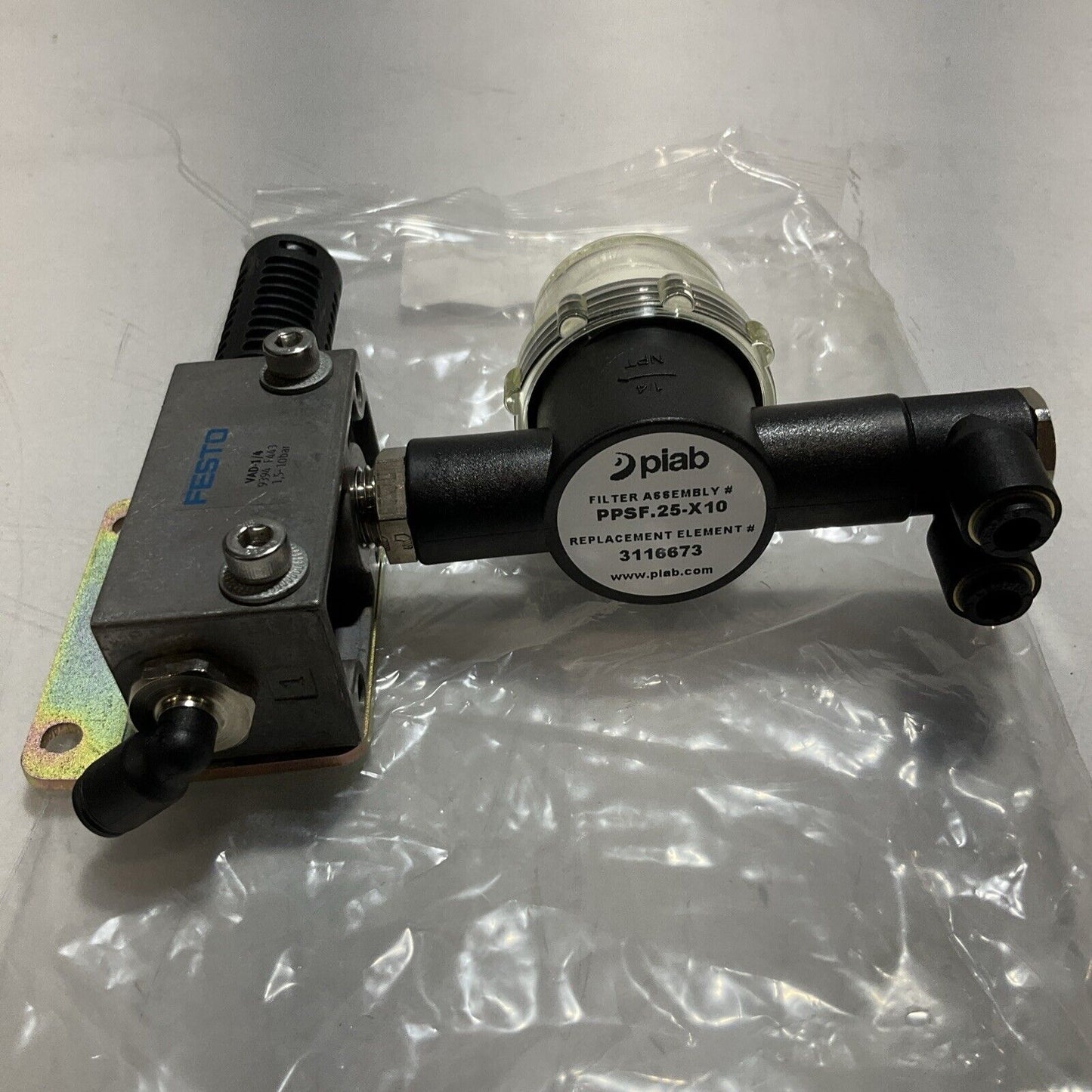 PIAB PPSF.25-X10 VACUUM FILTER ASSEMBLY REPLACEMENT ELEMENT U3S