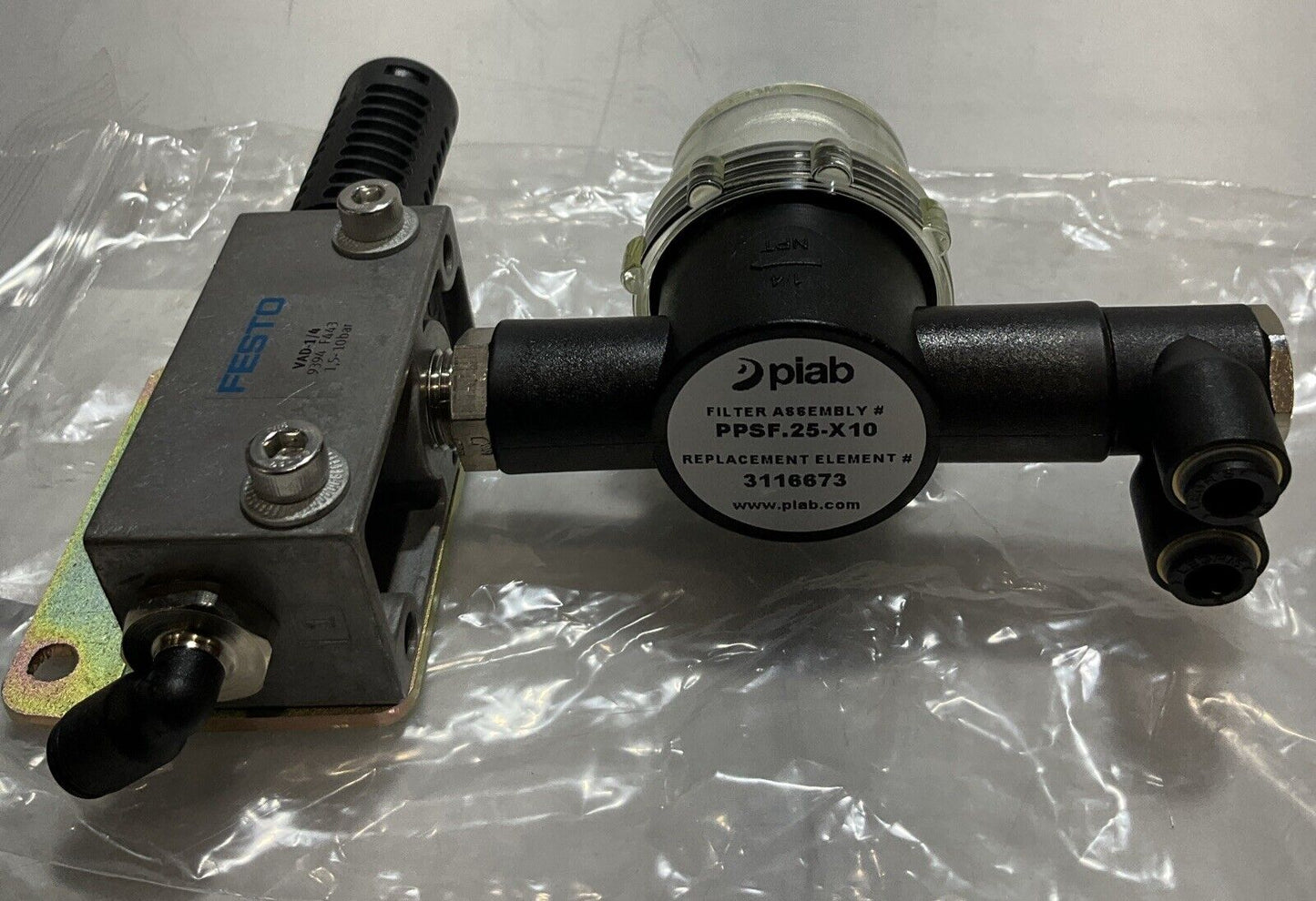 PIAB PPSF.25-X10 VACUUM FILTER ASSEMBLY REPLACEMENT ELEMENT U3S