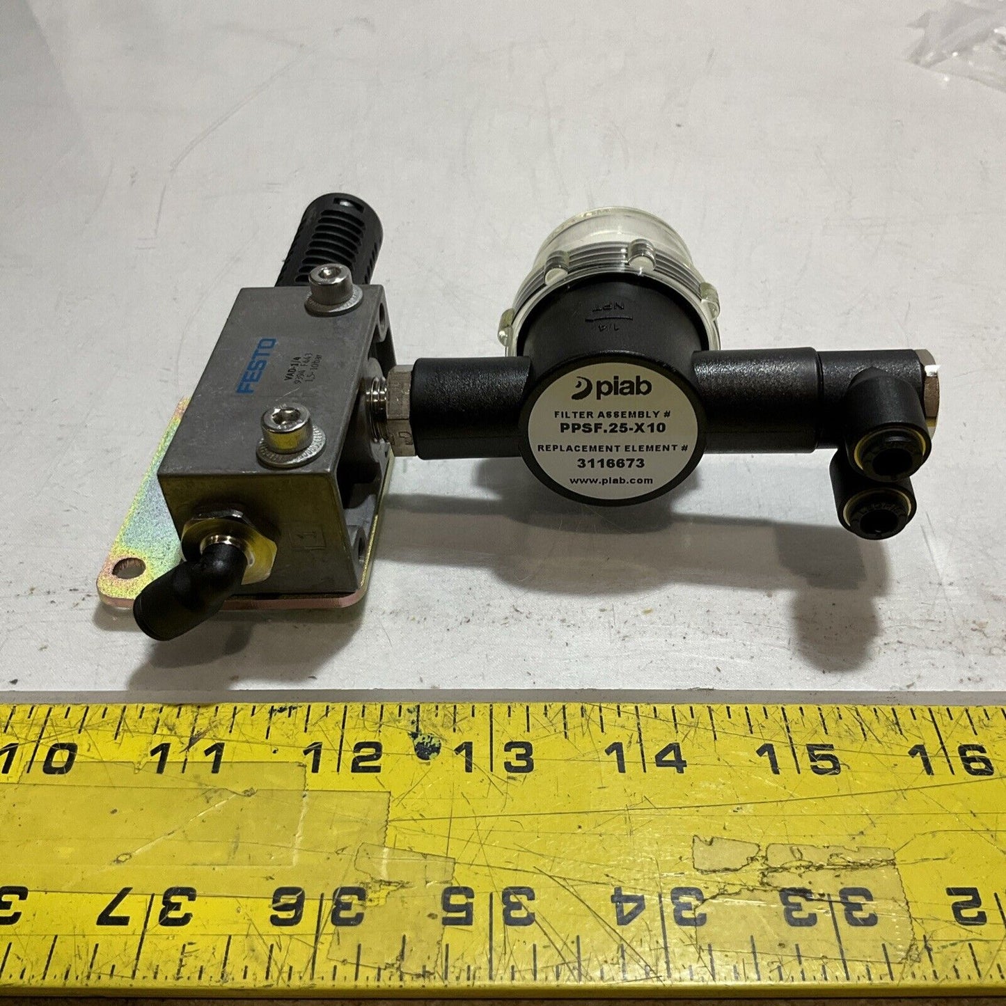 PIAB PPSF.25-X10 VACUUM FILTER ASSEMBLY REPLACEMENT ELEMENT U3S